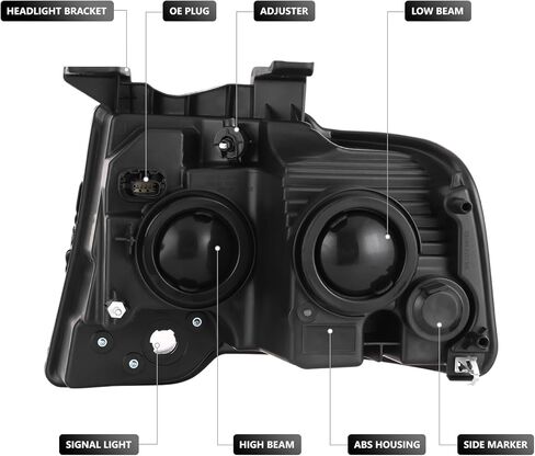 DNA MOTORING OE Style Front Right Projector Headlight Compatible With 15-17 Ford Expedition, OEM-HL-0314-R in Saudi Arabia