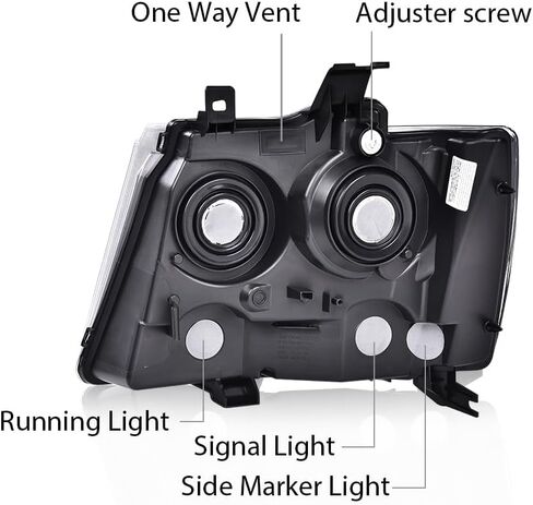 G-PLUS Headlights, Compatible with 2007-2014 Chevy Suburban Tahoe/2007-2013 Avalanche Headlamp, Passenger Side, Clear lens Black Housing Amber Reflector in Saudi Arabia