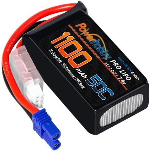 Powerhobby 2S 1100mAh 50C LiPo Battery w EC2 Plug FITS: Losi Mini-B Mini-T 2.0 JRX2 in Saudi Arabia