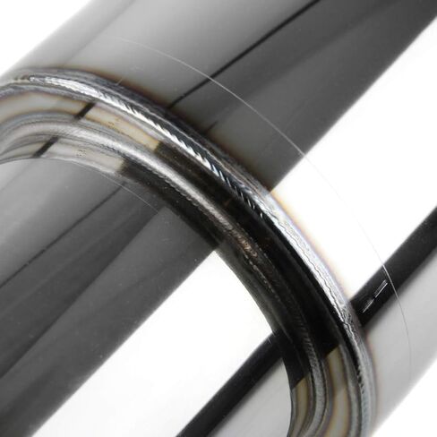 Carpartsinnovate Fits 4" Slant Round Tip 2.5" Inlet JDM N1 Exhaust Muffler+ Silencer in Kuwait