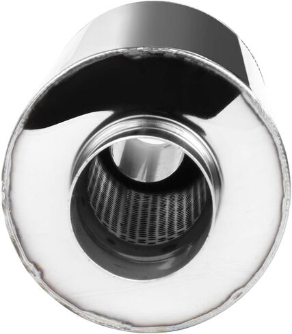 Carpartsinnovate Fits 4" Slant Round Tip 2.5" Inlet JDM N1 Exhaust Muffler+ Silencer in Kuwait