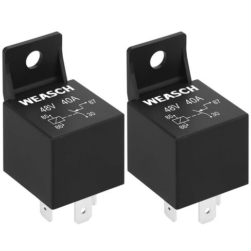 2 Pack Car Relay, 48V 40A, 4 Pin SPST, Automotive Switches and Starters, Waterproof Relay for Boat Tractor Truck Motorcycle (2) in Saudi Arabia