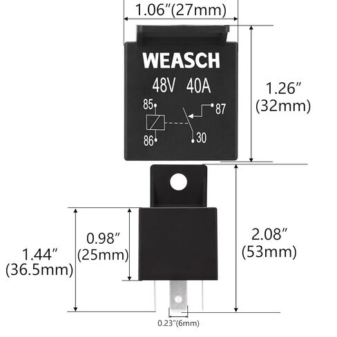 2 Pack Car Relay, 48V 40A, 4 Pin SPST, Automotive Switches and Starters, Waterproof Relay for Boat Tractor Truck Motorcycle (2) in Saudi Arabia
