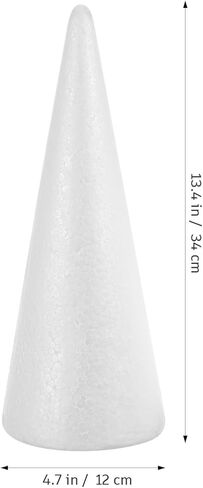 Tofficu 2 Pack White Foam Cones 13.4 Inch Solid Craft Foam Cones for Kids Crafts DIY Christmas Trees Floral Centerpieces and Holiday Decorations in Saudi Arabia