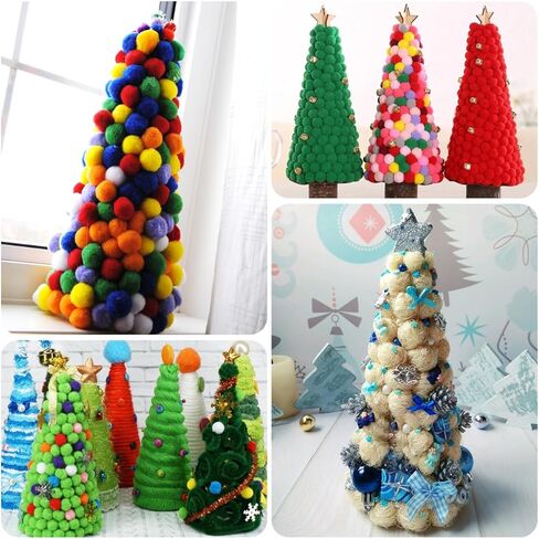 Tofficu 2 Pack White Foam Cones 13.4 Inch Solid Craft Foam Cones for Kids Crafts DIY Christmas Trees Floral Centerpieces and Holiday Decorations in Saudi Arabia