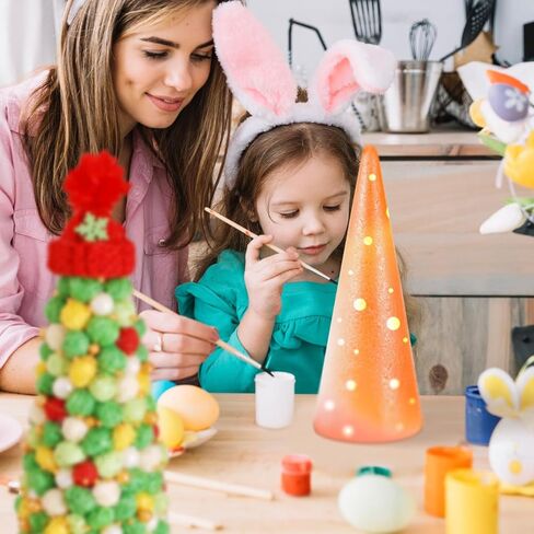 Tofficu 2 Pack White Foam Cones 13.4 Inch Solid Craft Foam Cones for Kids Crafts DIY Christmas Trees Floral Centerpieces and Holiday Decorations in Saudi Arabia