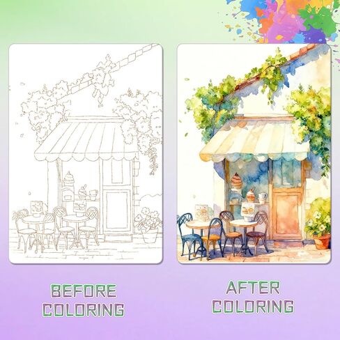 Breathly Watercolor Kit,Breathly Creative Stress Relief Kit Watercolor Painting Book,DIY 3-Fold Watercolors Pad,Relax and Adjust Your Mood for Beginners and Enthusiasts (A) in Saudi Arabia