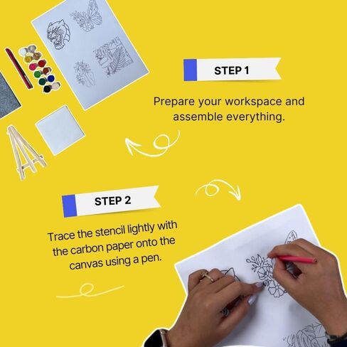 مجموعة طلاء صغيرة DIY من KITSTERS، حامل حامل خشبي، لوحة قماشية مطبوعة، دهانات وفرش، ديكور الغرفة، الفن والحرف اليدوية، نشاط ممتع للأطفال، تتضمن ورشة عمل فيديو مفصلة in Kuwait