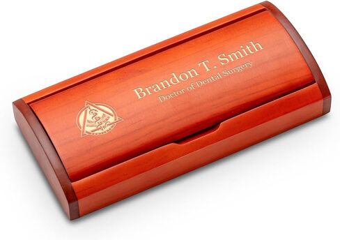 Executive Gift Shoppe | Diamond Cut Personalized Ballpoint Pen with Wood Box for Dentists in Saudi Arabia