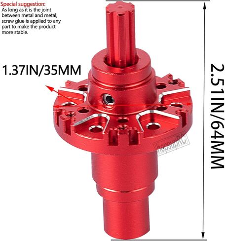RC Center Diff Upgrades Part for 1/10 Kraton Outcast 4S 4X4 RTR V2,1/10 Senton Vorteks 4X4 RTR V4,1/8 Typhon 4X4 RTR V4,Steel #45 Center Diff Hops Up,Red in Kuwait