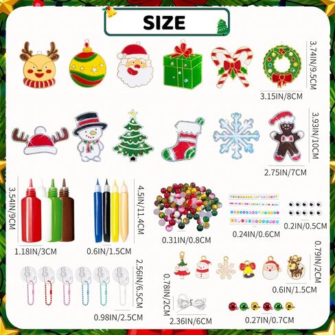 208pcs Christmas Suncatchers Window Art Kits, Create Your Own Xmas Santa Claus Snowman DIY Suncatchers Crafts, Creativity for Christmas Party Easy Sparkle Window Art Craft Kit in Saudi Arabia