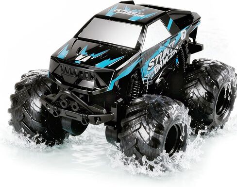 1:24 Waterproof Monster Truck Toys RC Cars: Amphibious Remote Control Car Trucks 4WD All Terrain Off-Road Pickup Toy for 6 7 8 9 10 11 12 Year Old Boys Girls Kids Gifts Presents Blue in Saudi Arabia