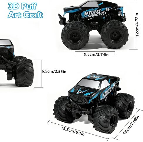 1:24 Waterproof Monster Truck Toys RC Cars: Amphibious Remote Control Car Trucks 4WD All Terrain Off-Road Pickup Toy for 6 7 8 9 10 11 12 Year Old Boys Girls Kids Gifts Presents Blue in Saudi Arabia