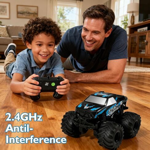 1:24 Waterproof Monster Truck Toys RC Cars: Amphibious Remote Control Car Trucks 4WD All Terrain Off-Road Pickup Toy for 6 7 8 9 10 11 12 Year Old Boys Girls Kids Gifts Presents Blue in Saudi Arabia