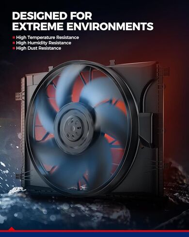 مروحة تبريد مشعاع المحرك KAX، متوافقة مع Jetta، Passat، Golf، Tigua n، GTI، A3، A3 Quattro، Beetle، CC، Rabbit، Eos، TT، TT Quattro، R32، استبدال # 620805، 1K0959455DH، 1K0959455DT in Kuwait