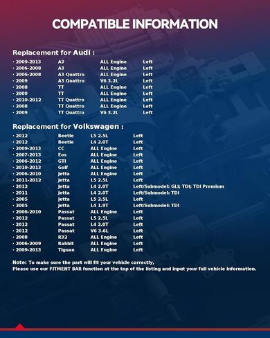 مروحة تبريد مشعاع المحرك KAX، متوافقة مع Jetta، Passat، Golf، Tigua n، GTI، A3، A3 Quattro، Beetle، CC، Rabbit، Eos، TT، TT Quattro، R32، استبدال # 620805، 1K0959455DH، 1K0959455DT in Kuwait