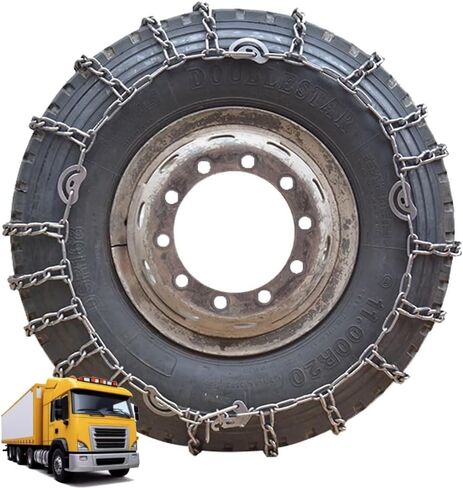 9mm Set of 2 Heavy Duty Snow Chains for Suvs Pickup AVT Cars Skid Traction Chains High Strength Manganese Emergency Use for Tire Reliable 9.5R17.5 2pcs 235/75R17.5 in Saudi Arabia
