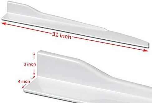 Q1-TECH, 5-Piece Front Bumper Lip + Side Skirt Rocker Winglet Canard Diffuser Wing Compatible with 2017 2018 2019 2020 2021 2022 2023 Tesla Model 3, Front Lip Spoiler Splitter ABS (Painted White) in Saudi Arabia