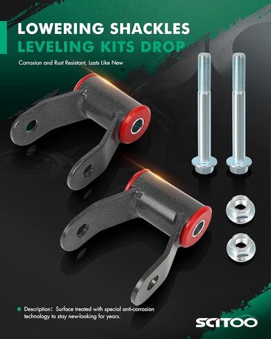SCITOO 2" Rear Drop Lowering Shackles Kit 1998-2011 for Ford Ranger Durable Leaf Spring Accessory Suspension Bracket Replacement 710520 in Saudi Arabia