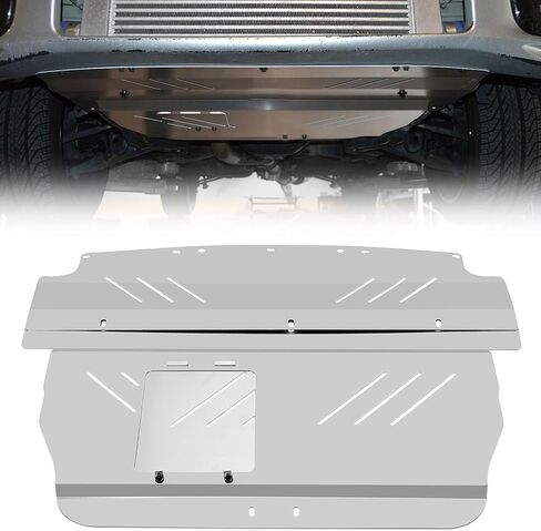 KUAFU Aluminum Under Tray Skid Plate Compatible with 2004 2005 2006 2007 Subaru WRX/STI Silver Engine Splash Shield in Saudi Arabia
