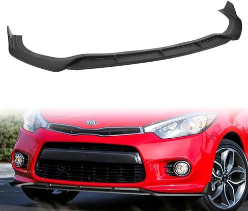 3 Pieces ABS STP-Style Front Bumper Lip Spoiler Splitter Side Body Kit Trim Protection Compatible with 2014-2016 Kia Forte Koup 2DR Coupe, 2015 (Painted Black) in Saudi Arabia