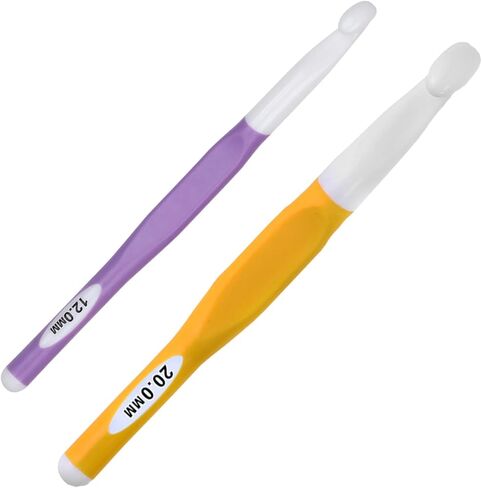 Large Sizes Crochet Hooks 2 pcs Long Crochet Needles QLRFFLJOY 12mm Crochet Hook Set 15mm Rubber Handle Crochet Needle DIY Yarn Weaving Tools for Knitting Blankets, Shawl and Carpets in Kuwait