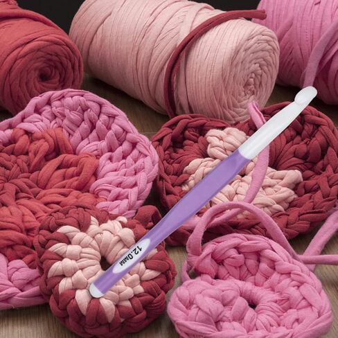 Large Sizes Crochet Hooks 2 pcs Long Crochet Needles QLRFFLJOY 12mm Crochet Hook Set 15mm Rubber Handle Crochet Needle DIY Yarn Weaving Tools for Knitting Blankets, Shawl and Carpets in Kuwait