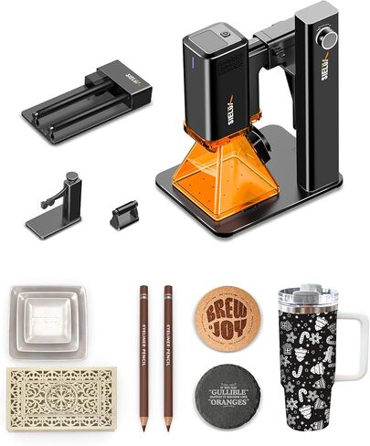SL2 AI Laser Engraver Machine, Only 1.76 lbs, 4000mm/s Lightning Speed, Ultra HD Handheld Portable Laser Engraving Machine for Wood, Leather, Acrylic, Glass, Coated Metal(with Roller) in Kuwait