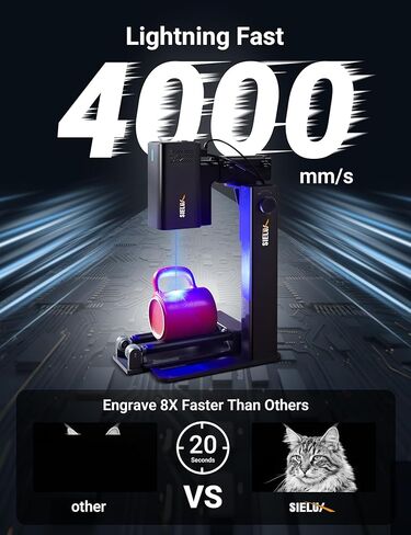 SL2 AI Laser Engraver Machine, Only 1.76 lbs, 4000mm/s Lightning Speed, Ultra HD Handheld Portable Laser Engraving Machine for Wood, Leather, Acrylic, Glass, Coated Metal(with Roller) in Kuwait