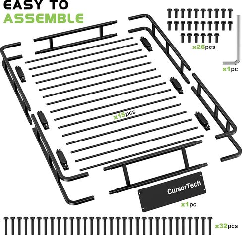 Roof Rack Basket 300LB Universal 64"x 39" Heavy Duty Metal Steel Rooftop Cargo Carrier with 6 U-Bolts Luggage Holder Storage Accessories for SUV, Truck, Pickup, Off-Road, Sedan in Saudi Arabia