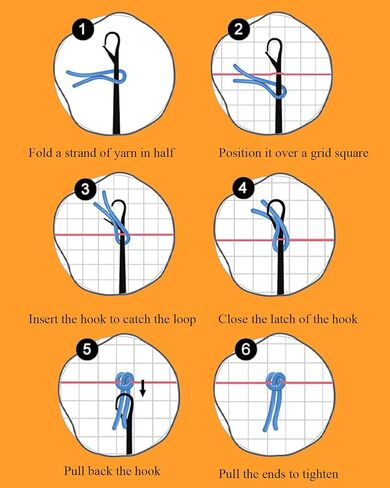Manzapu Latch Hook Kits for Adults Beginner, 12x12 inch - 30x30 cm Cute Small Shaggy Rug Making Kits with Pre-Cut Yarn, Coded Canvas ＆ Crochet Hook Tool - Relaxing DIY Craft Gift in Saudi Arabia