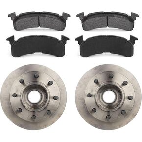 3PC Front Brake Kit, Front Disc Brake Rotor Hub Assembly and Semi-Met Brake Pads for GMC G3500 4.3L 1985 1986 1987 1988 1989 1990 1991 1992, for Chevrolet G30 4.1L 1979 1981 1982 1983 1984 in Kuwait