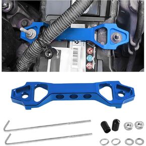 مجموعة تثبيت البطارية، طقم حامل بطارية من الألومنيوم مع 2 براغي J و4 صواميل و4 فواصل، قفل دعامة تثبيت للبطارية العالمية لسيارات السيدان وسيارات الدفع الرباعي وسيارات RVs وإكسسوارات السيارة (أحمر) in Kuwait