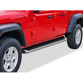 APS Running Boards (Nerf Bars Side Steps Step Bars) Compatible with Jeep Gladiator 2020-2024 Crew Cab (Stainless Steel Black Powder Coated 5 inches) in Kuwait