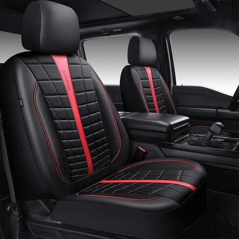 CAR PASS 3D Air Mesh Seat Covers for Car, Leather Car Seat Cover Front Seats,Breathable Foam Premium Leather Mesh Front Seat Covers Universal Fit for Cars Sedans Trucks Vans SUVs, Black Red in Saudi Arabia