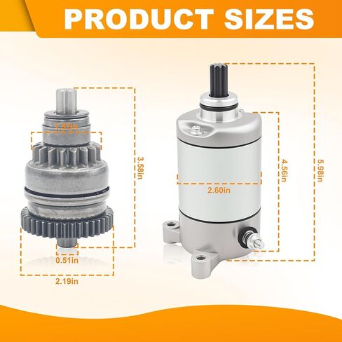 Triumilynn 3084981 3090188 Starter Motor for Polaris Sportsman 500 1996-2012 Magnum 425 1995-1998 Scrambler 500 with Drive Bendix Solenoid Relay 3085521 4011335 in Kuwait