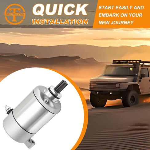 Triumilynn 3084981 3090188 Starter Motor for Polaris Sportsman 500 1996-2012 Magnum 425 1995-1998 Scrambler 500 with Drive Bendix Solenoid Relay 3085521 4011335 in Kuwait