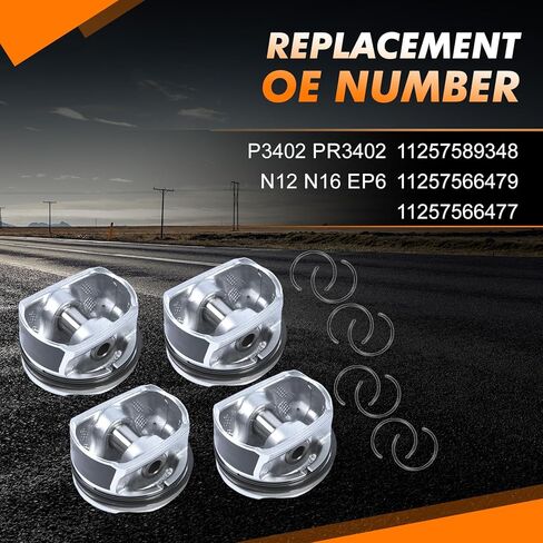 4x مجموعة حلقات مكبس المحرك 11257566019 مناسبة لميني كوبر S JCW R55 R56 R57 R58 R59 N14B16A N14B16C 1.6 أجزاء توربو بعد السوق in Saudi Arabia