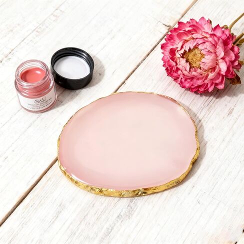 Resin Nail Art Palette, Nail Polish Palette Nail Painting Mixed Color Palette Display Board Pallet for Nail Art (Pink) in Saudi Arabia