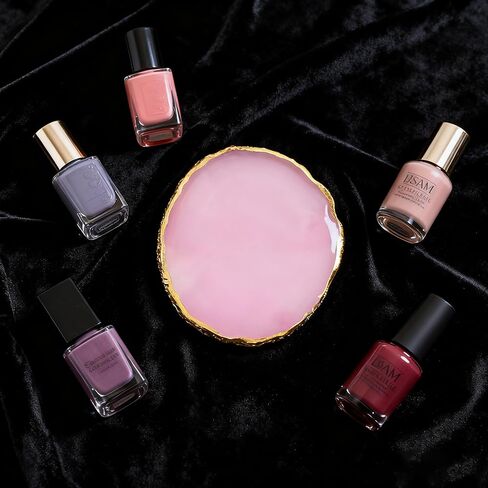 Resin Nail Art Palette, Nail Polish Palette Nail Painting Mixed Color Palette Display Board Pallet for Nail Art (Pink) in Saudi Arabia