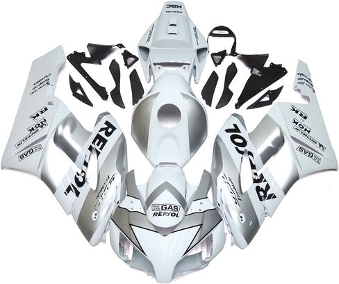 ABS حقن كامل Fairing Kit يصلح لهوندا CBR1000RR 2004 2005 CBR 1000RR 04 05 Sportbike دراجة نارية البلاستيك هيكل السيارة إطار الجسم القلنسة مجموعة - فضي أبيض in Kuwait
