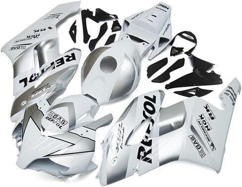 ABS حقن كامل Fairing Kit يصلح لهوندا CBR1000RR 2004 2005 CBR 1000RR 04 05 Sportbike دراجة نارية البلاستيك هيكل السيارة إطار الجسم القلنسة مجموعة - فضي أبيض in Kuwait
