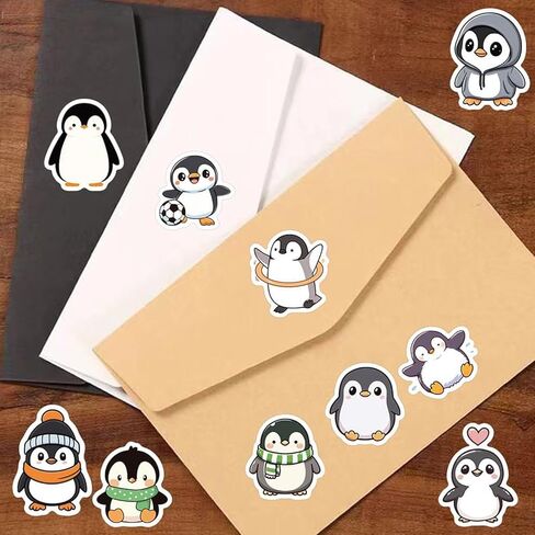 Cute Animals Decals Stickers, 500Pcs Funny Penguins Animals Decals for Teens, Cartoon Lovely Penguin Vinyl Tags Sticker for DIY Scrapbooks Envelopes in Saudi Arabia