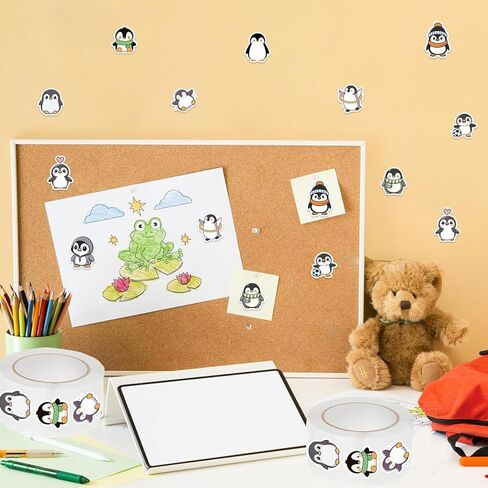 Cute Animals Decals Stickers, 500Pcs Funny Penguins Animals Decals for Teens, Cartoon Lovely Penguin Vinyl Tags Sticker for DIY Scrapbooks Envelopes in Saudi Arabia