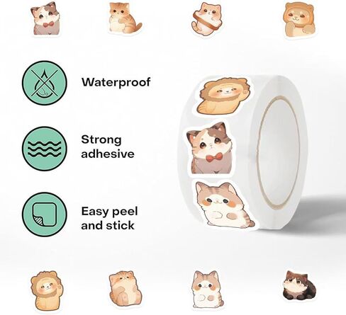 Cute Animals Decals Stickers, 500Pcs Funny Penguins Animals Decals for Teens, Cartoon Lovely Penguin Vinyl Tags Sticker for DIY Scrapbooks Envelopes in Saudi Arabia