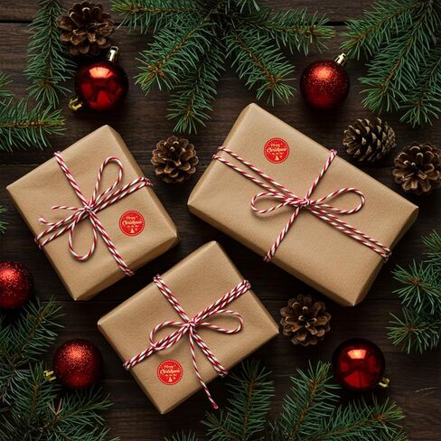 BEISHIDA 200PCS Merry Christmas Gift Stickers, Envelope Seal Round Stickers, 8 Styles Red&White Christmas Tree Snowman Elk Envelope Label Self Adhesive Sealer for Crafts, Cards, Gift Wrapping-1 inch in Saudi Arabia
