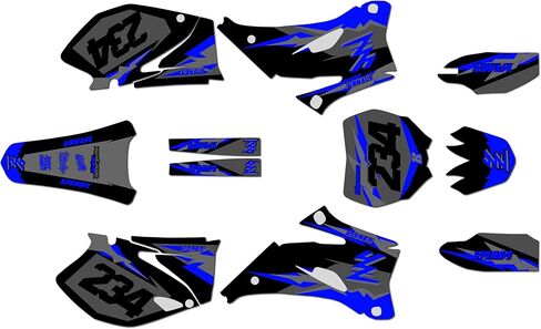 Graphics Kit for Yamaha YZ250F & YZ450F (2006-2009) Vintage Series Blue-Shift 9 Mil - Easy Go - Dirt Pit Bike Motorcycle Sticker, Dirtbike Racing Decal Motocross Accessories no-Plastics in Saudi Arabia