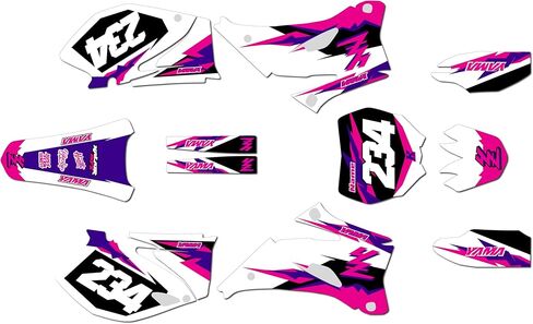 Graphics Kit for Yamaha YZ250F & YZ450F (2006-2009) Vintage Series Blue-Shift 9 Mil - Easy Go - Dirt Pit Bike Motorcycle Sticker, Dirtbike Racing Decal Motocross Accessories no-Plastics in Saudi Arabia