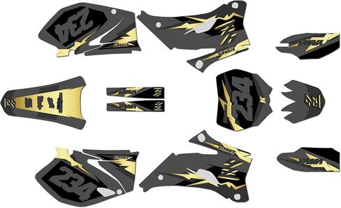 Graphics Kit for Yamaha YZ250F & YZ450F (2006-2009) Vintage Series Blue-Shift 9 Mil - Easy Go - Dirt Pit Bike Motorcycle Sticker, Dirtbike Racing Decal Motocross Accessories no-Plastics in Saudi Arabia