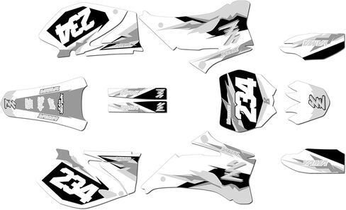 Graphics Kit for Yamaha YZ250F & YZ450F (2006-2009) Vintage Series Blue-Shift 9 Mil - Easy Go - Dirt Pit Bike Motorcycle Sticker, Dirtbike Racing Decal Motocross Accessories no-Plastics in Saudi Arabia